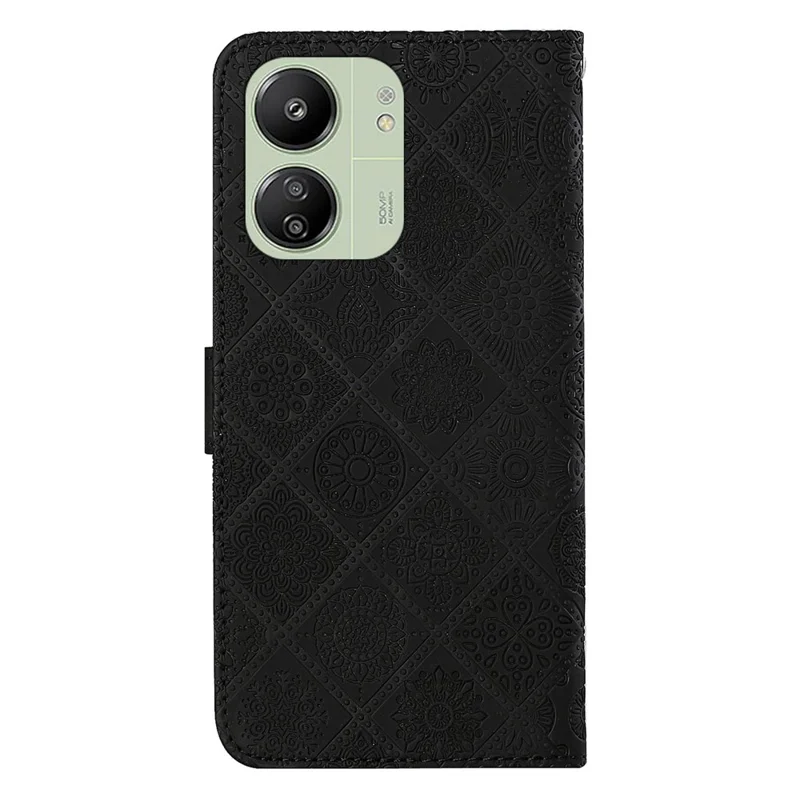 Per Xiaomi Redmi 13C 4G / 5G / 13R 5G / Poco M6 5G / Poco C65 4G Custodia Stand Wallet Anti-Drop Phone Cover - Nero