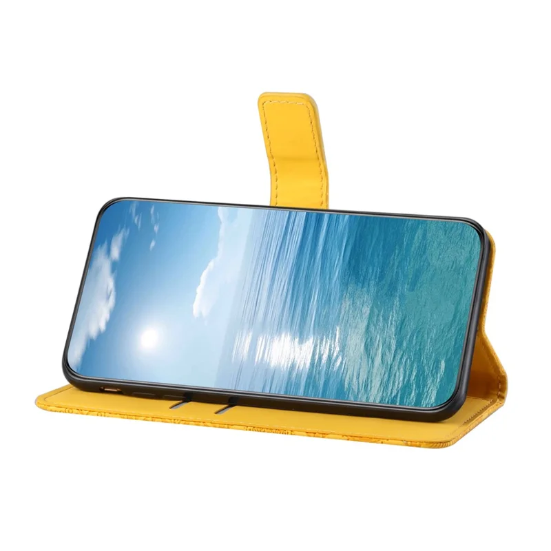 For Xiaomi Redmi 13C 4G / 5G / 13R 5G / Poco M6 5G / Poco C65 4G Case Stand Wallet Anti-Drop Phone Cover - Yellow