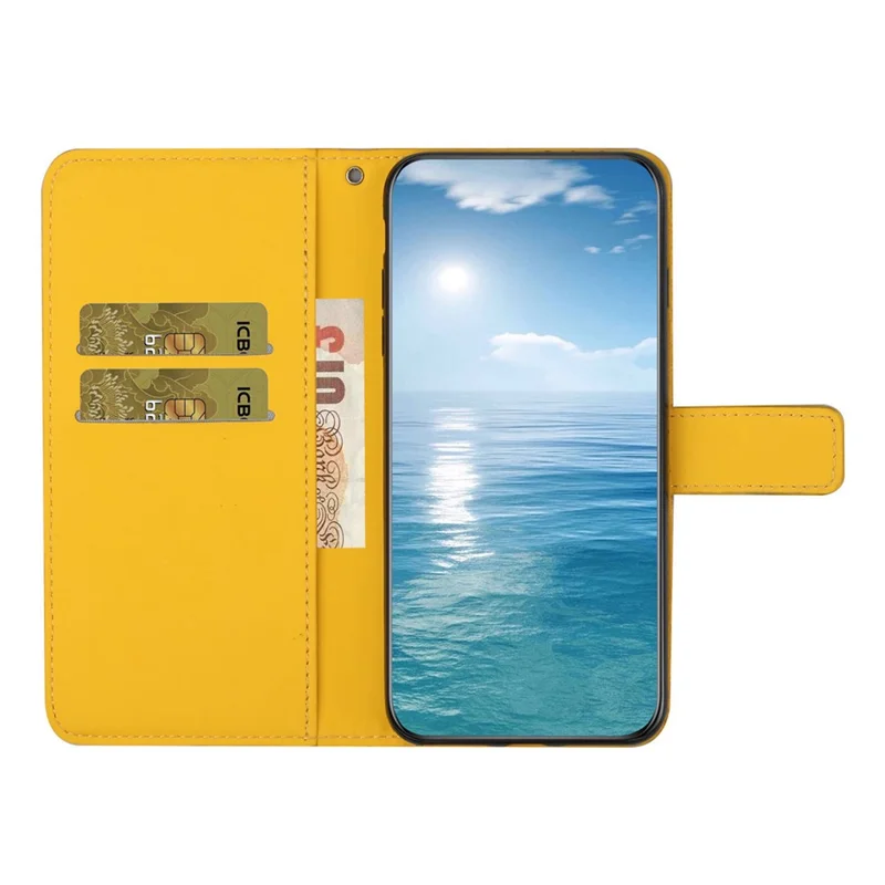 For Xiaomi Redmi 13C 4G / 5G / 13R 5G / Poco M6 5G / Poco C65 4G Case Stand Wallet Anti-Drop Phone Cover - Yellow