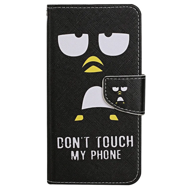 For Samsung Galaxy S25 / S24 Case PU Leather Pattern Printing Wallet Stand Phone Cover - Penguin