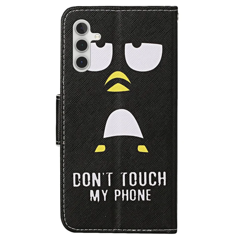 For Samsung Galaxy S25 / S24 Case PU Leather Pattern Printing Wallet Stand Phone Cover - Penguin