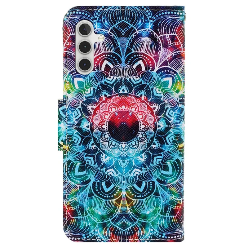 For Samsung Galaxy S25 / S24 Case PU Leather Pattern Printing Wallet Stand Phone Cover - Mandala