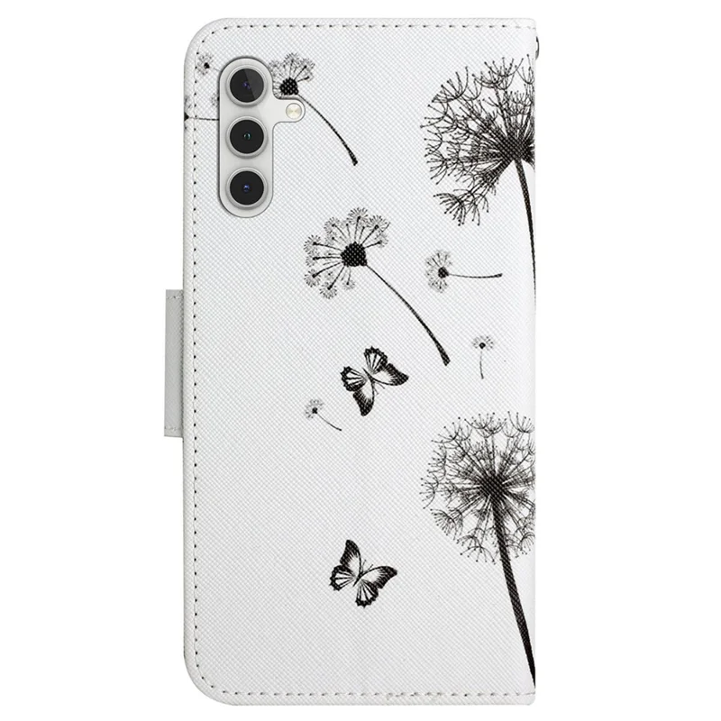 For Samsung Galaxy S25 / S24 Case PU Leather Pattern Printing Wallet Stand Phone Cover - Dandelion