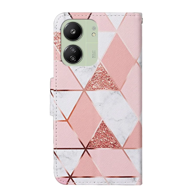 For Xiaomi Redmi 13C 4G / 5G / 13R 5G / Poco M6 5G / Poco C65 4G Leather Case Pattern Printing Phone Wallet Cover - Marble Pattern