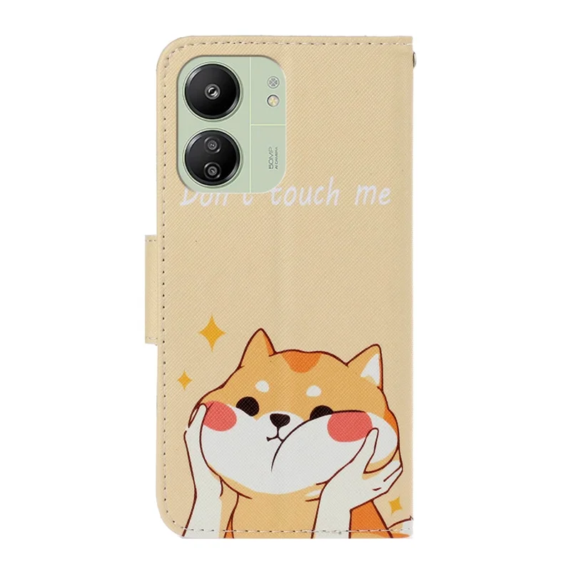For Xiaomi Redmi 13C 4G / 5G / 13R 5G / Poco M6 5G / Poco C65 4G Leather Case Pattern Printing Phone Wallet Cover - Akita Dog