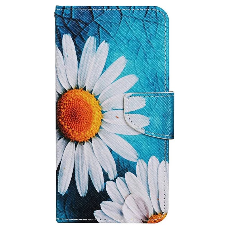 For Xiaomi Redmi 13C 4G / 5G / 13R 5G / Poco M6 5G / Poco C65 4G Leather Case Pattern Printing Phone Wallet Cover - Large Chrysanthemum
