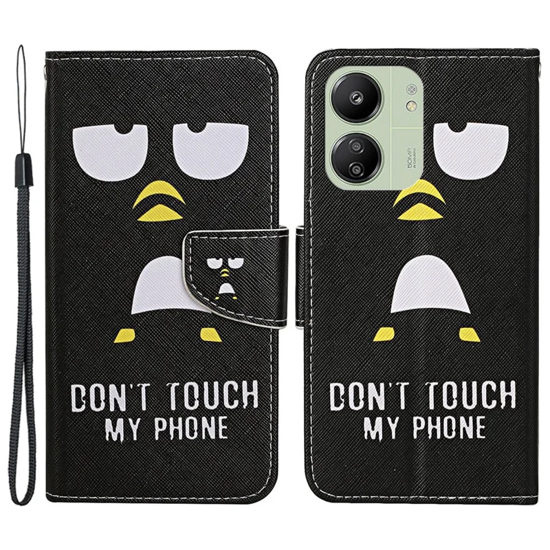 For Xiaomi Redmi 13C 4G / 5G / 13R 5G / Poco M6 5G / Poco C65 4G Leather Case Pattern Printing Phone Wallet Cover - Penguin