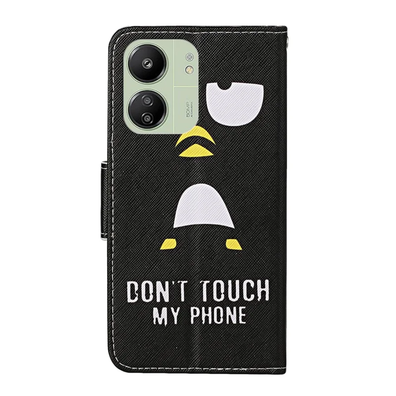 For Xiaomi Redmi 13C 4G / 5G / 13R 5G / Poco M6 5G / Poco C65 4G Leather Case Pattern Printing Phone Wallet Cover - Penguin