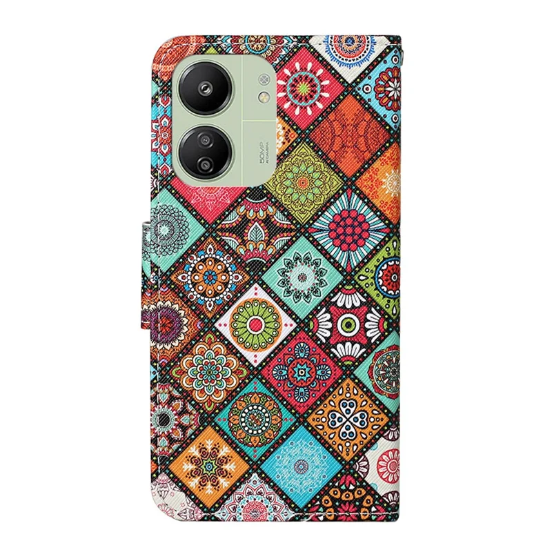 For Xiaomi Redmi 13C 4G / 5G / 13R 5G / Poco M6 5G / Poco C65 4G Leather Case Pattern Printing Phone Wallet Cover - Ethnic Style