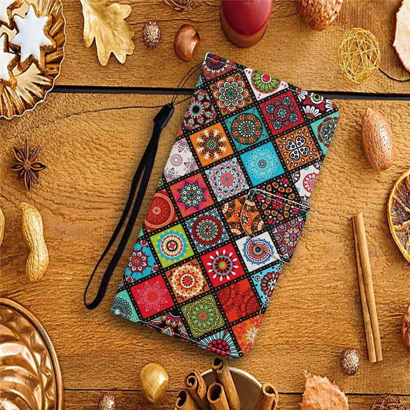 For Xiaomi Redmi 13C 4G / 5G / 13R 5G / Poco M6 5G / Poco C65 4G Leather Case Pattern Printing Phone Wallet Cover - Ethnic Style