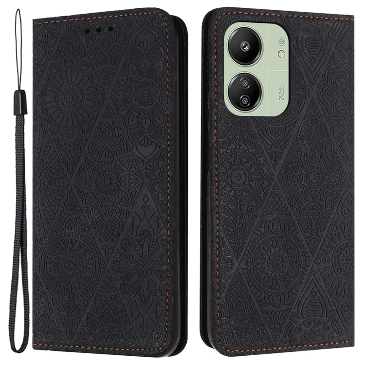 For Xiaomi Redmi 13C 4G / 5G / 13R 5G / Poco M6 5G / Poco C65 4G Case Wallet Stand Leather Phone Cover - Black