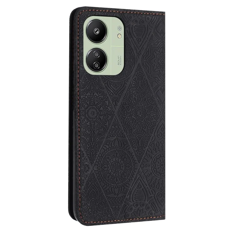 For Xiaomi Redmi 13C 4G / 5G / 13R 5G / Poco M6 5G / Poco C65 4G Case Wallet Stand Leather Phone Cover - Black