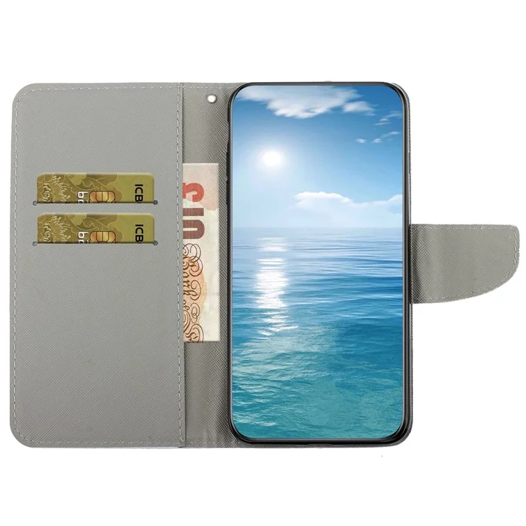 For Samsung Galaxy A15 5G Case Leather Wallet Cover with Pattern Printing - Bottle and Butterfly