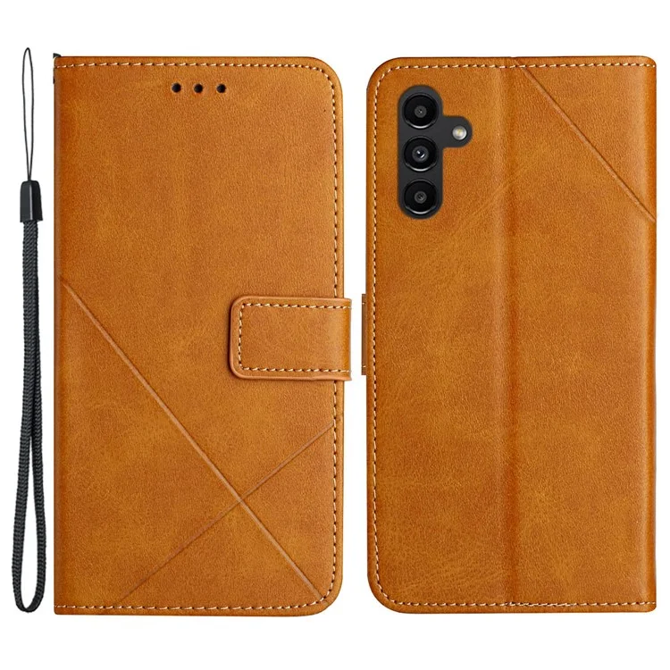 For Samsung Galaxy A15 5G Case Solid Color Wallet Leather Phone Cover - Yellow