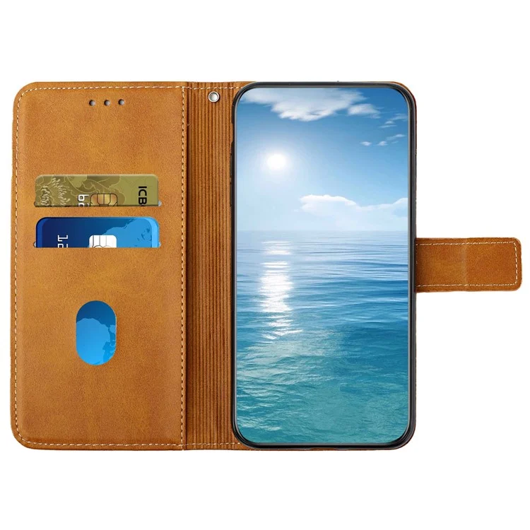 For Samsung Galaxy A15 5G Case Solid Color Wallet Leather Phone Cover - Yellow