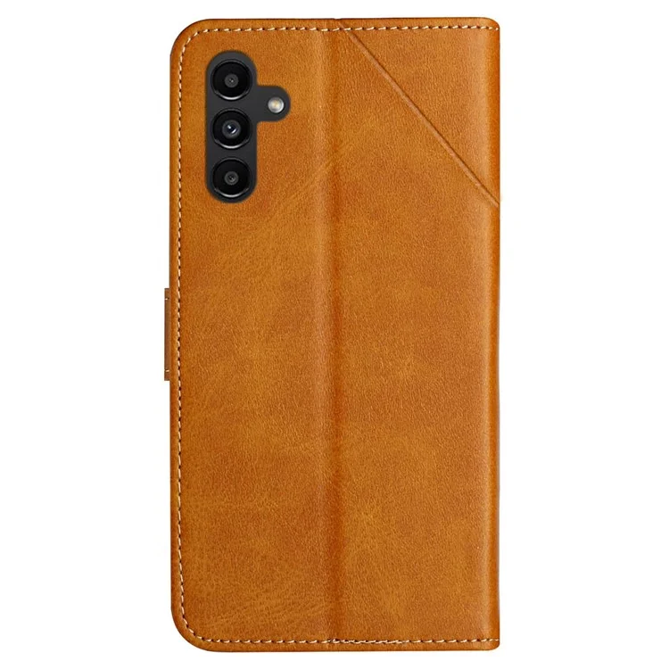 For Samsung Galaxy A15 5G Case Solid Color Wallet Leather Phone Cover - Yellow