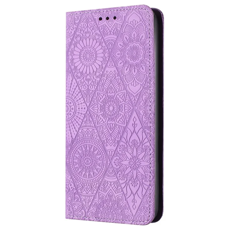 For Samsung Galaxy A15 5G Case Wallet Stand Imprinted Phone Cover - Purple