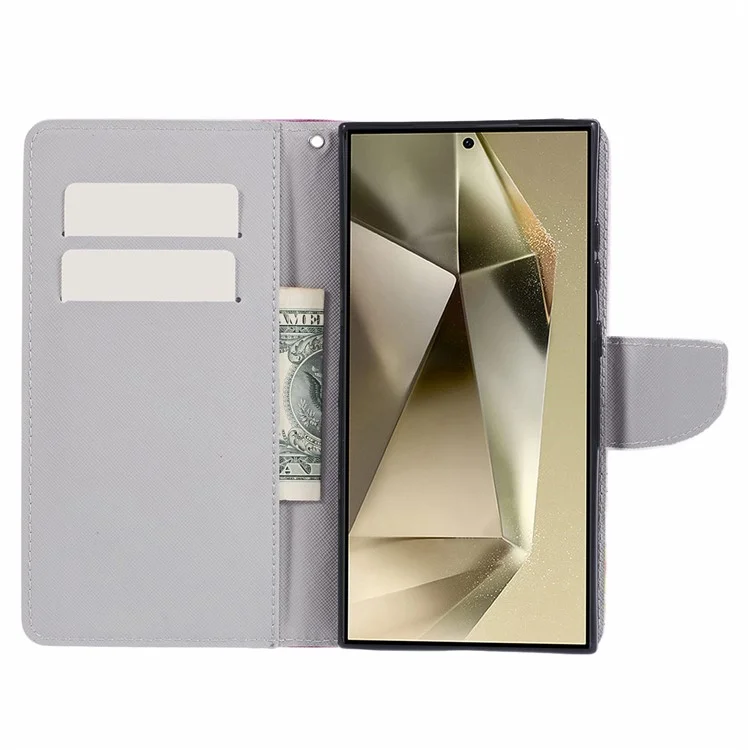 Для Samsung Galaxy S24 Ultra Case Pattern Printing Phone Cover с бумажником - Ретро Тотем