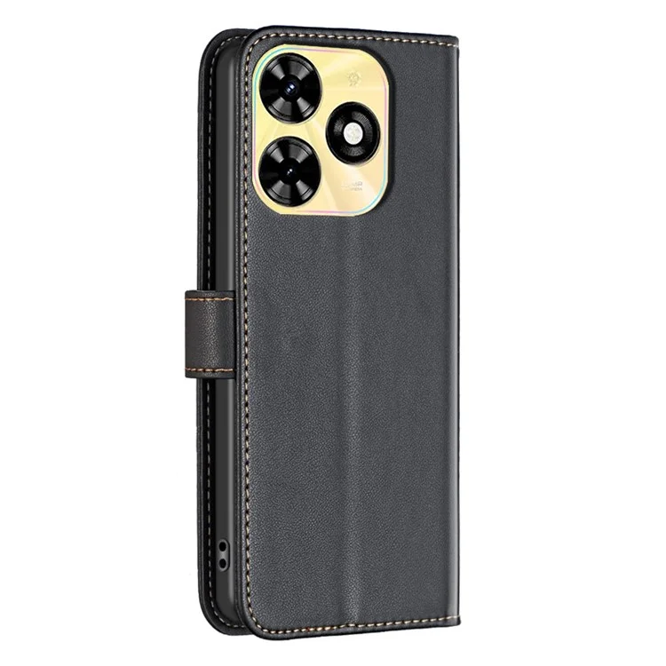 BINFEN COLOR BF17 Para TECNO Spark 20C Funda Billetera de Piel de Cuero Antideslizante - Negro