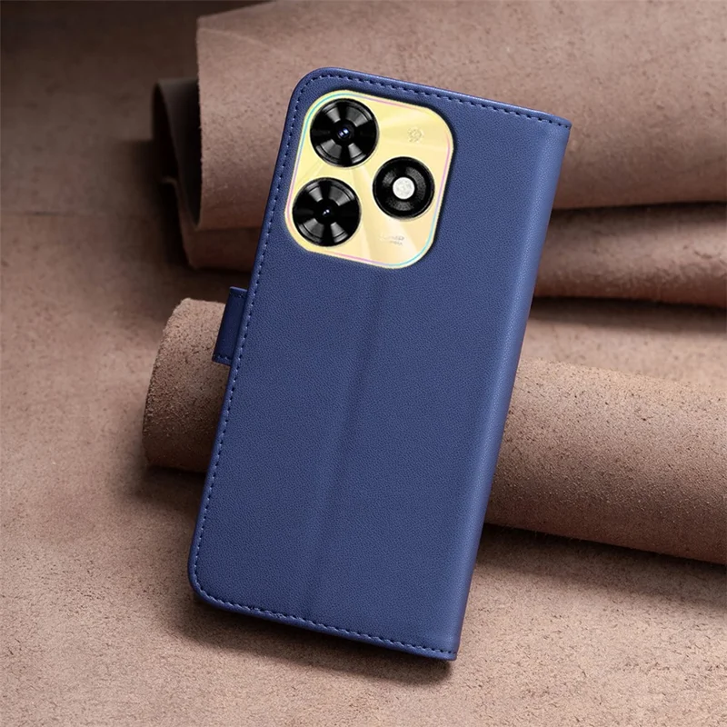 BINFEN COLOR BF17 For TECNO Spark 20C Case Wallet PU Leather Anti-Drop Cover - Blue