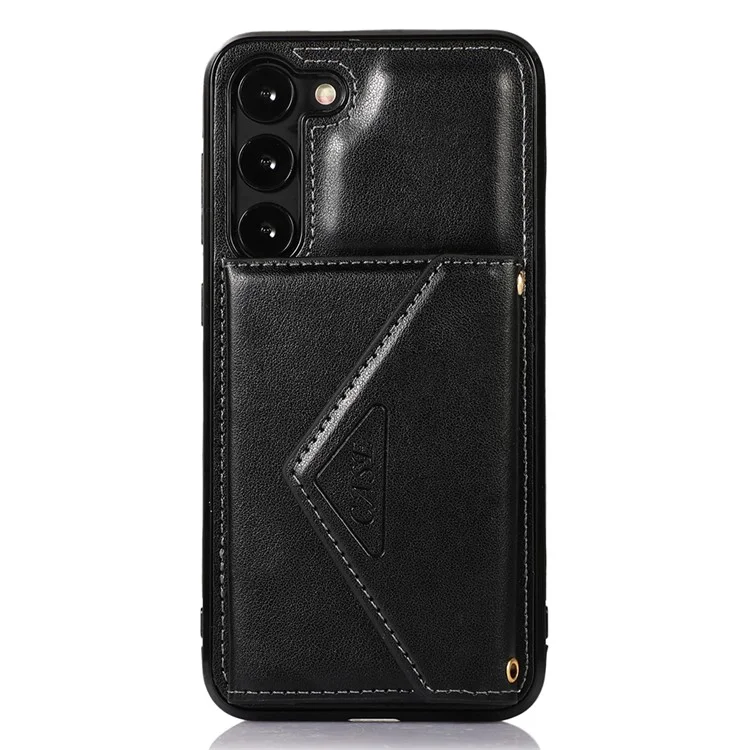 For Samsung Galaxy A54 5G Cell Phone Case Leather+TPU Crossbody Cover with Card Holder - Black