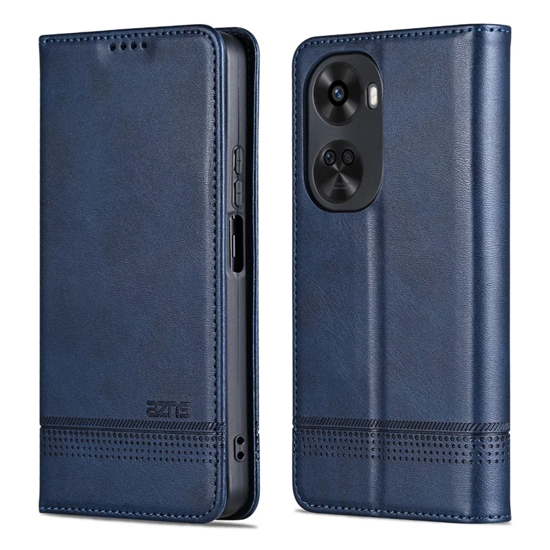 AZNS For Huawei nova 11 SE / nova 12 SE 4G Case Cowhide Texture Leather Wallet Phone Cover - Blue