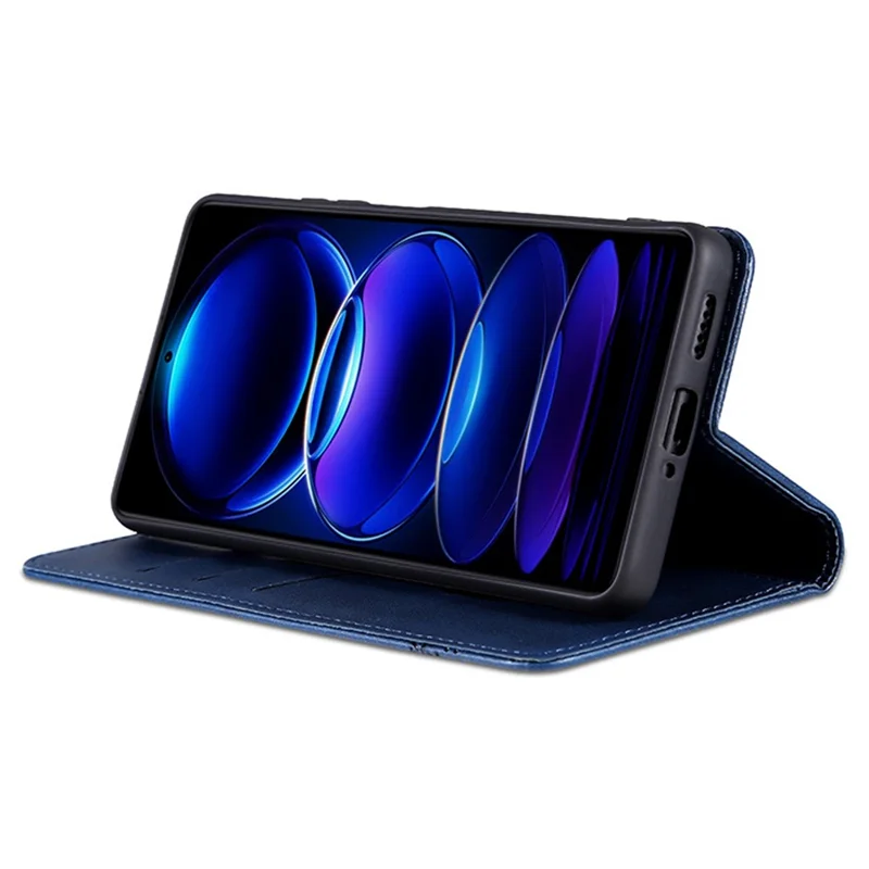 AZNS For Huawei nova 11 SE / nova 12 SE 4G Case Cowhide Texture Leather Wallet Phone Cover - Blue