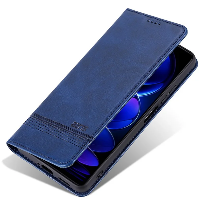 AZNS For Huawei nova 11 SE / nova 12 SE 4G Case Cowhide Texture Leather Wallet Phone Cover - Blue