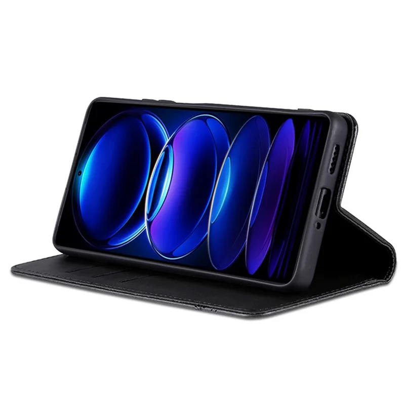 AZNS For Huawei nova 11 SE / nova 12 SE 4G Case Cowhide Texture Leather Wallet Phone Cover - Black