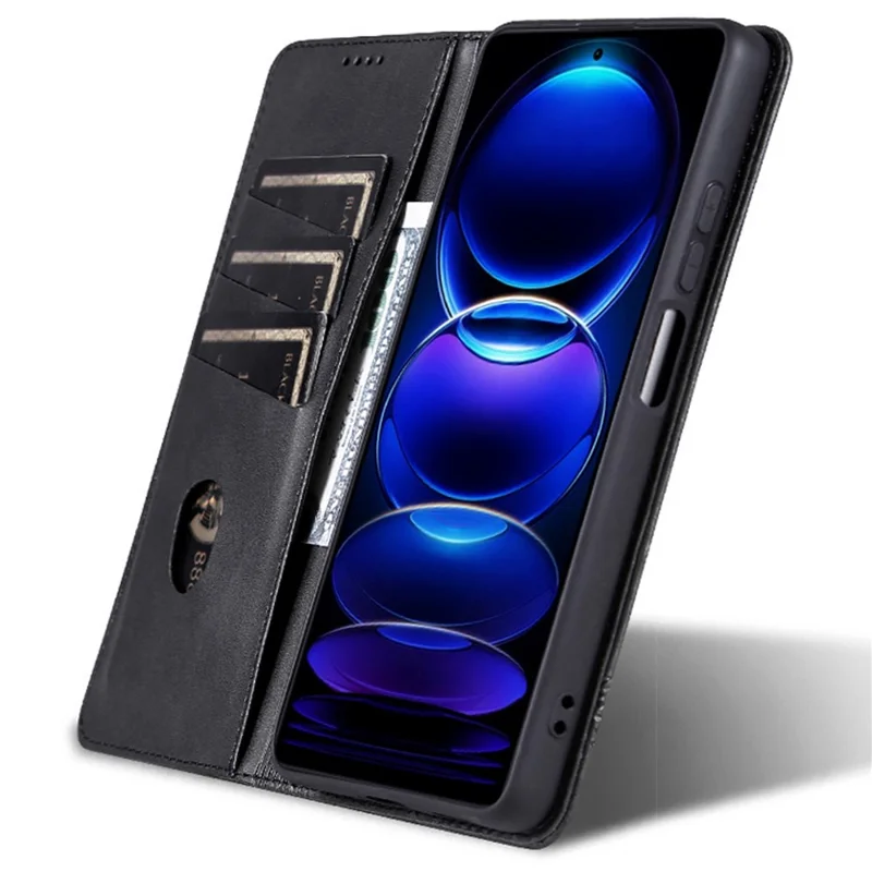 AZNS For Huawei nova 11 SE / nova 12 SE 4G Case Cowhide Texture Leather Wallet Phone Cover - Black