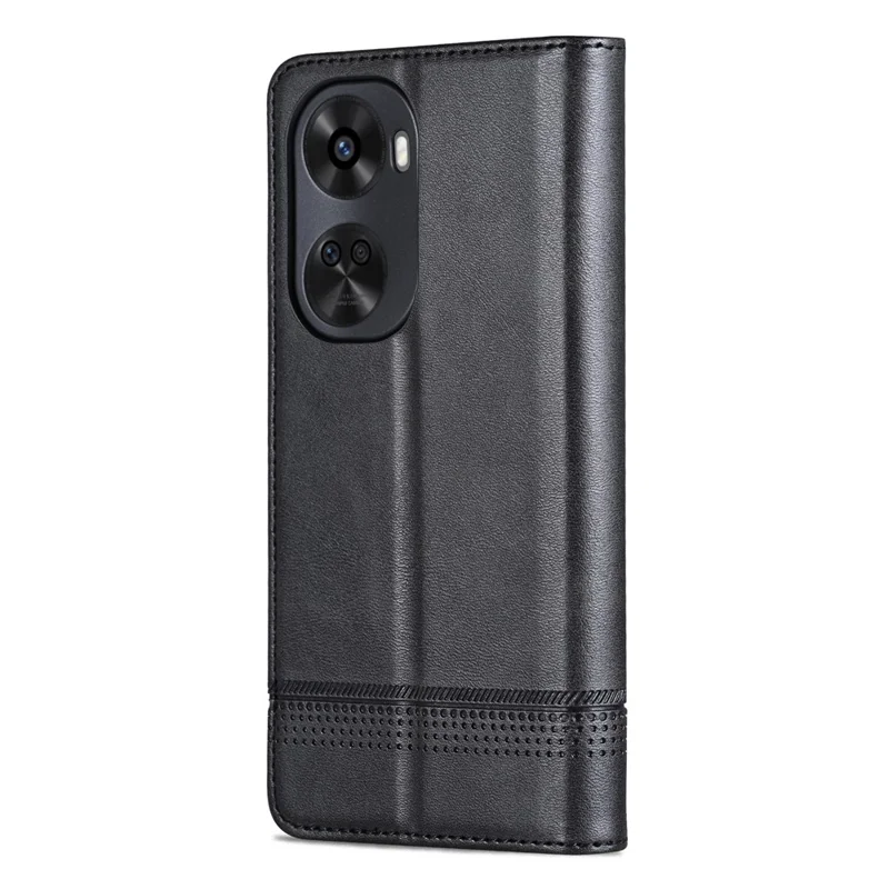 AZNS For Huawei nova 11 SE / nova 12 SE 4G Case Cowhide Texture Leather Wallet Phone Cover - Black
