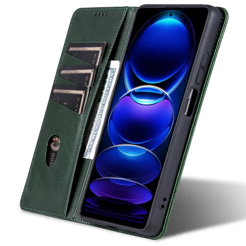 AZNS For Huawei nova 11 SE / nova 12 SE 4G Case Cowhide Texture Leather Wallet Phone Cover - Green