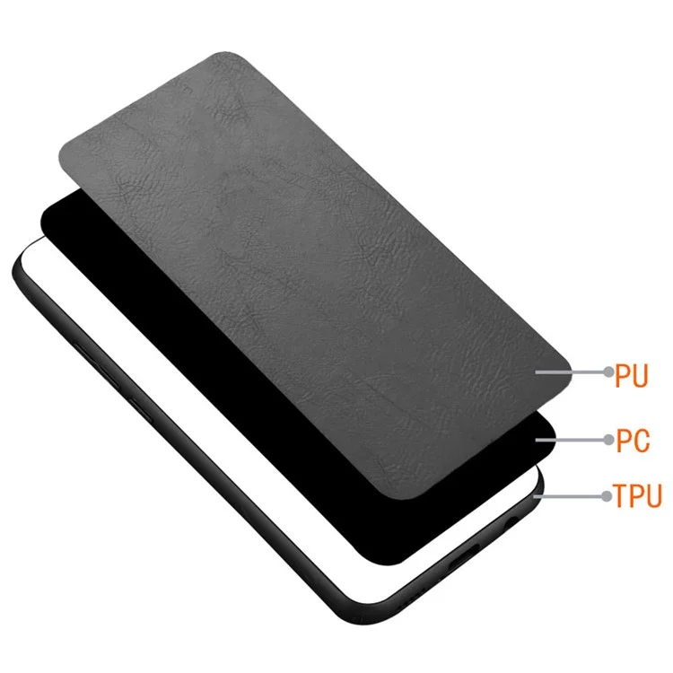 Para Infinix Hot 30 Capa de Telefone Caso PU Leather Stitching Line Back Cover - Preto