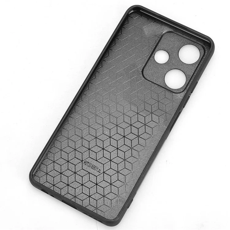 Para Infinix Hot 30 Capa de Telefone Caso PU Leather Stitching Line Back Cover - Preto