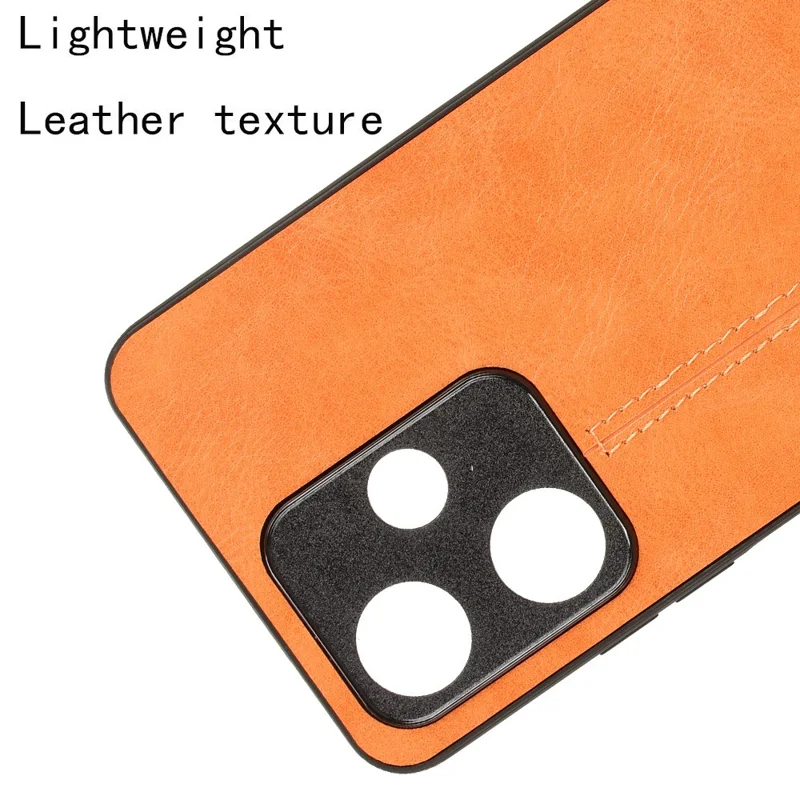 For Infinix Hot 30 Phone Case PU Leather Stitching Line Back Cover - Orange