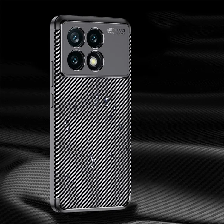 Для Xiaomi Poco F6 Pro 5G / Redmi K70 5G / K70 Pro 5G TPU Чехол Carbon Fiber Texture Camera Protection Phone Cover