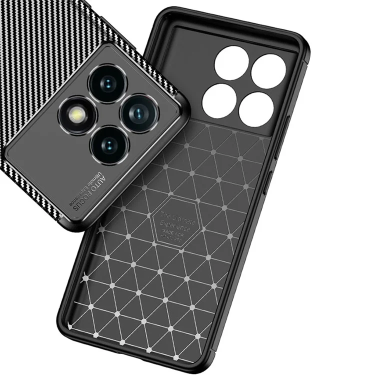 Для Xiaomi Poco F6 Pro 5G / Redmi K70 5G / K70 Pro 5G TPU Чехол Carbon Fiber Texture Camera Protection Phone Cover