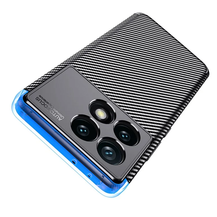 Для Xiaomi Poco F6 Pro 5G / Redmi K70 5G / K70 Pro 5G TPU Чехол Carbon Fiber Texture Camera Protection Phone Cover