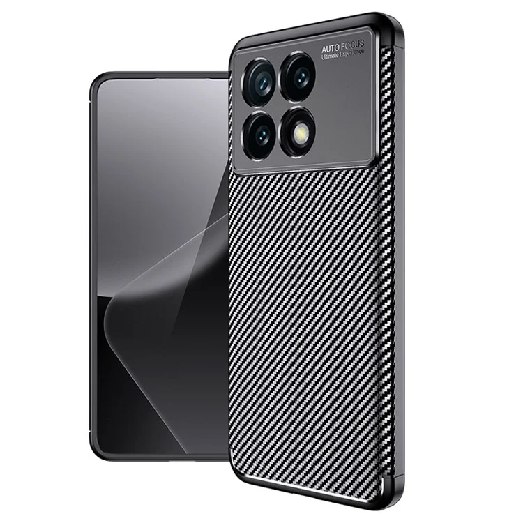 Для Xiaomi Poco F6 Pro 5G / Redmi K70 5G / K70 Pro 5G TPU Чехол Carbon Fiber Texture Camera Protection Phone Cover