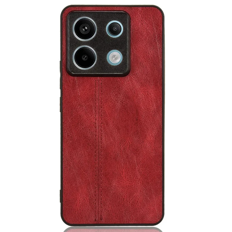 For Xiaomi Redmi Note 13 Pro 5G / Poco X6 5G Phone Case PU Leather Coated PC+TPU Cover - Red