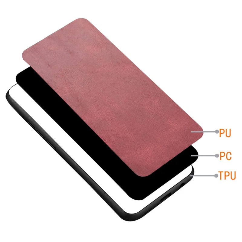 For Xiaomi Redmi Note 13 Pro 5G / Poco X6 5G Phone Case PU Leather Coated PC+TPU Cover - Red