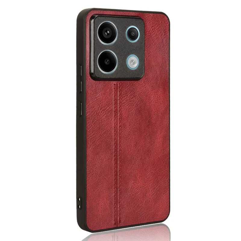 For Xiaomi Redmi Note 13 Pro 5G / Poco X6 5G Phone Case PU Leather Coated PC+TPU Cover - Red