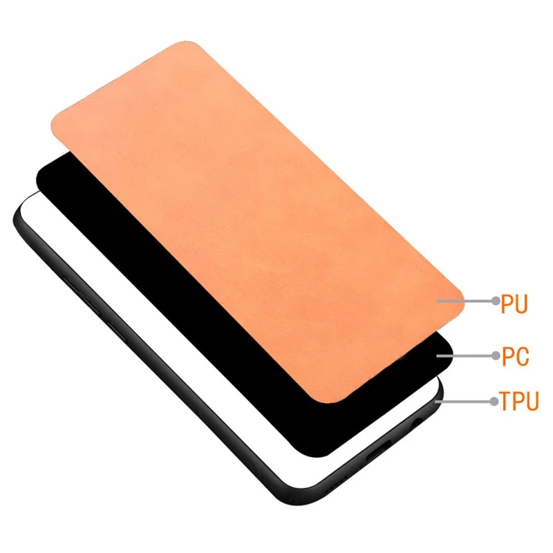 For Xiaomi Redmi Note 13 Pro 5G / Poco X6 5G Phone Case PU Leather Coated PC+TPU Cover - Orange
