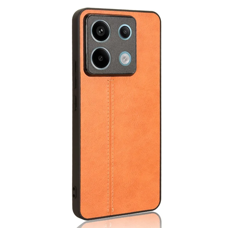 For Xiaomi Redmi Note 13 Pro 5G / Poco X6 5G Phone Case PU Leather Coated PC+TPU Cover - Orange