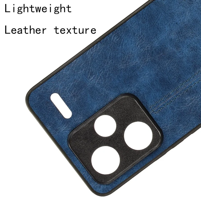 Для Xiaomi Redmi Note 13 Pro+ 5G Чехол для телефона Cowhide Texture Impact Absorption Cover - Blue