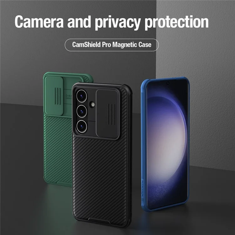 NILLKIN CamShield Pro Series For Samsung Galaxy S24+ Protective Phone Case with Slide Camera Cover - Green