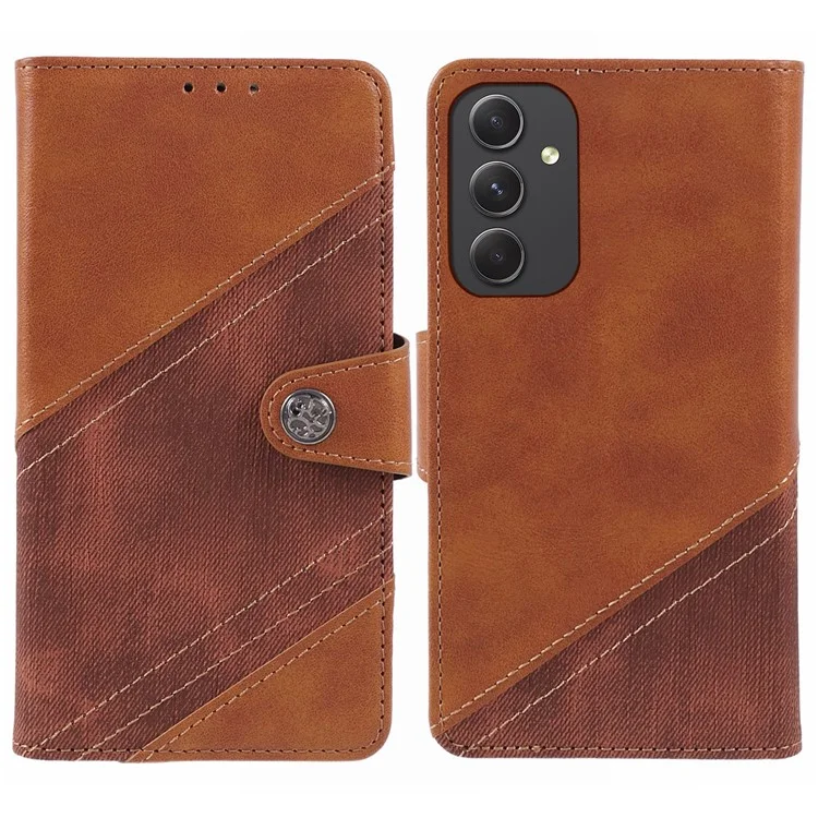 Für Samsung Galaxy A05s 4G Handyhülle Brieftasche Splicing TPU + PU Leder Handyhülle - Braun