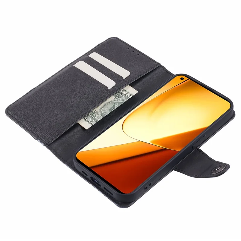 For Realme 11 5G (Global) / 11x 5G Phone Case Splicing Leather Phone Cover Wallet - Black