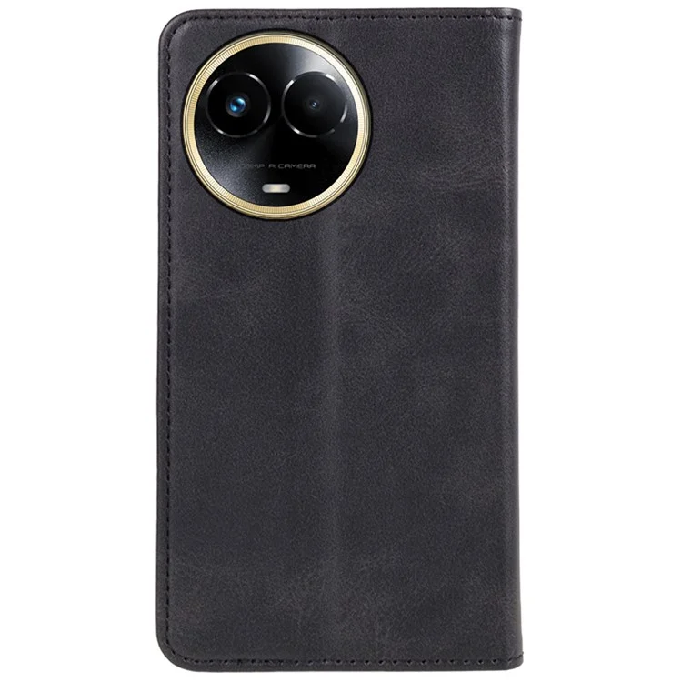 Para Realme 11x 5G / 11 5G (Global) Case Slim-Fit Capa de Telefone Móvel em Couro PU - Preto