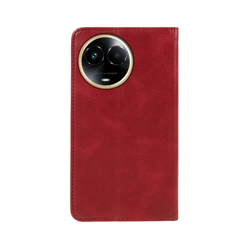 For Realme 11x 5G / 11 5G (Global) Case Slim-Fit PU Leather Mobile Phone Cover - Red